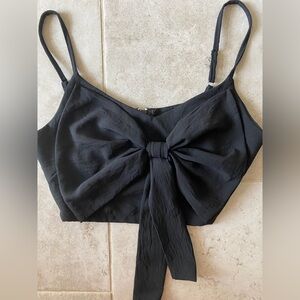 Black Bow Crop Top